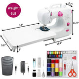 Mini Portable Sewing Machines ,Sewing Machine for beginners, 16 Stitches 2 Speed with Expansion Table and 42-Pieces sewing kit,Easy Sewing Machine for Household Crafting Mending.