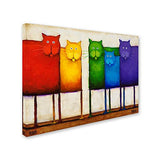 Rainbow Cats by Daniel Patrick Kessler, 24x32-Inch Canvas Wall Art