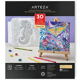 Arteza Colored Pencils and Coloring Book Set, 30 Foldable Coloring Sheets and 72 Coloring Pencils, DIY Frame, Art Supplies for Teens, Adults & Artist