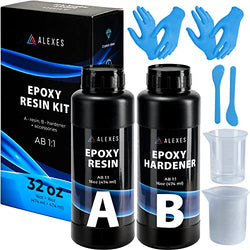 32 OZ Crystal Clear Epoxy Resin Kit – Craft Resin Epoxy Mix – Clear Casting Resin Epoxy Kit - Two Part Epoxy Resin Clear- Epoxy Resin 32oz (16oz + 16 oz) A: B Epoxy + Hardener