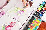 ARTEZA Kids Premium Watercolor Paint Set, 25 Vibrant Color Cakes, Includes Paint Brush (Set of 25)