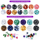 Ring Making Kit, KIDJFGG Gemstone Round /Irregular Beads for Jewelry Making,Ring Sizer Tools, Jewelry Wire, Pliers, Pedant, Earring Hooks, Chains for Bracelet Earring Making Jewelry Making Supplies