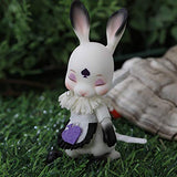 MEESock 1/12 Cute Small Rabbit BJD Dolls 9cm 3.5inch Cosplay SD Doll DIY Toys, with Clothes Makeup, Two Styles are Available, Children's Creative Toys,Eyes Closed