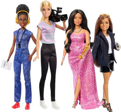 Barbie Careers Set of 4 Dolls & Accessories, Women in Film with Studio Executive, Director, Cinematographer & Movie Star in Removable Looks