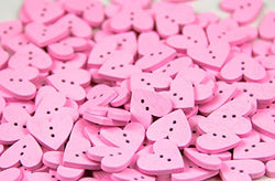 RayLineDo One Pack of About 160pcs Pink 20mm Heart Shaped Painted 2 Hole Wooden Buttons Package for