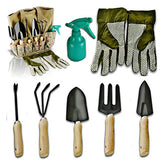 Scuddles Garden Tools Set - 8 Piece Heavy Duty Gardening Tools with Storage Organizer, Ergonomic Hand Digging Weeder, Rake, Shovel, Trowel, Sprayer, Gloves Gift for Men & Women (Floral)