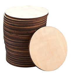 Wood Coasters - 24-Pack Round Wooden Drink Coasters, Unfinished Wood Circle Cup Coasters for Home