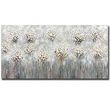 Metuu Canvas Paintings - 24x48 Inch Wall Art White Bloosom Flowers Artwork Painting Modern Landscape Hydrangea Floral Picture Framed for Living Room Bedroom Office Home Decor