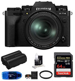 Fujifilm X-T4 Mirrorless Digital Camera with XF 16-80mm f/4 R OIS WR Lens (Black) Bundle, Includes: SanDisk 64GB Extreme PRO SDXC Memory Card, Spare Fujifilm NP-W235 Battery and More (7 Items)