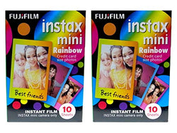 Fujifilm Instax Mini Instant Rainbow Film, 10 Sheets, 2 Value Set