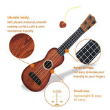 Satisfounder 15 Inch Toddler Ukulele Toys 4 Strings Mini Guitar for Kids - Children Musical Instruments Educational Learning Toy for Baby,Beginner,Boys & Girls,Keep Tone with Pick (Dark Wood)