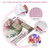 Flower Diamond Painting Kits for Adults, 5d Diamonds Art Kits with Full Tools Accessories Flowers Arts Craft for Home Décor Ideal Gift for Family or Self Use (11.8 x 15.7inch) Pink