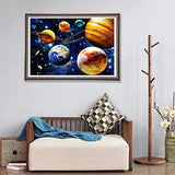 Ginfonr 5D Diamond Painting Colorful Space Full Drill by Number Kits, 2 Pack Abstract Planet Paint with Diamond Art DIY Star and Universe Rhinestone Wall Craft Decor 30x40 cm (12x16 inch)