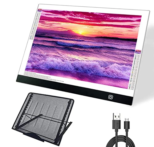 A3s Light Pad Kit with Metal Stand - Sponake LED Light Board for Diamond Painting - USB Powered Tracing Light Box for 6D Diamonds Paint | Sketching | Drawing | Vinyl Weeding | Animation