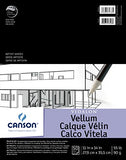 Canson Artist Series Vidalon Vellum Paper Pad, Translucent and Acid Free for Pencil, Ink and Markers, Fold Over, 55 Pound, 11 x 14 Inch, 50 Sheets