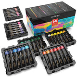 Acrylic Painter Starter Bundle: Acrylic Paint Set of 60 Colors and Canvas Panels Multi Pack, Pack