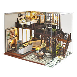CUTEBEE DIY Dollhouse Miniature with Furniture, Wooden Dollhouse Kit Mini House Plus Dust Proof, Creative Room Idea
