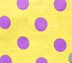 Polycotton Fabric Printed POLKA DOTS PURPLE YELLOW / 60" Wide / Sold by the Yard