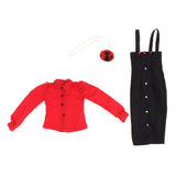 Fityle Fashion Doll Clothing Suit Long Shirt & Suspender Pants & Shoulder Bag Clothes Outfit for 1/3 BJD Dolls