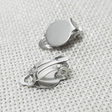 20 PCS (10 Pairs) Clip-on Earring Findings Pad Base Flat Back Round Tray Blank Setting No Need