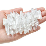 Top Plaza 0.44lb Bulk Irregular Shape Rough Clear Quartz Crystal Points 0.39-1.18'' Raw Natural