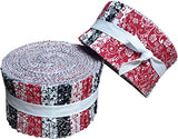 Red Black & White Collection Jelly Roll 40 Precut 2.5-inch Quilting Fabric Strips