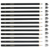 Drawing Sketching Pencils Set - Graphite Sketching Pencils Ideal for Drawing Art, Sketching, Shading, for Beginners (12PACK 8B-2H)