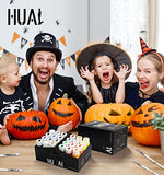 HUAL Acrylic Paint Set With 5 Brushes, 24 Colors (60ml, 2oz) Premium Acrylic Paints for Professional Artists Kids Students Beginners & Painters, Canvas Ceramic Wood Fabric Rock PaintingHalloween Pumpkin Art Supplies Kit