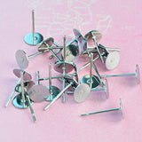 baotongle Stainless Steel Earrings Posts Flat Pad (2 Size) with 100 Pairs Earring Backs for Earring