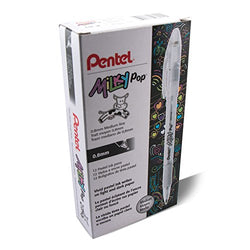 Pentel Milky Pop Pastel Gel Pen, (0.8mm) Medium Line, White Ink - K98-W