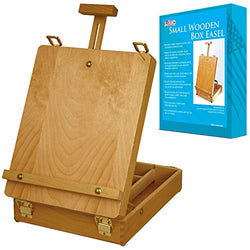US Art Supply Newport Small Adjustable Wood Table Sketchbox Easel - Desktop Artist Easel - Wooden