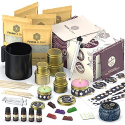 Candle Making Kit, 83 Pieces - Makes 9 Scented Candles, DIY Arts and Crafts Kits for Adults and Teens, Soy Wax Candle Making Kit for Adults, Hobbies for Women by Pebble & Stem