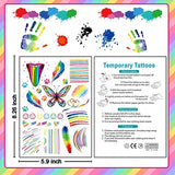 Cerlaza 100+Styles Tie Dye Temporary Tattoos, Tie Dye Birthday Party Supplies Favors, Tie Dye Decorations for Party, Colorful Tie Dye Body Art Fake Tattoo Stickers for Kids Adults