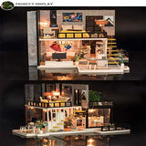 YuanYang hotpot Dollhouse Miniature with Furniture, DIY Dollhouse Wooden Miniature Furniture Set with LED Lights and Dust Cover for Adults and Teens
