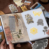 120 PCS Vintage Scrapbook Stickers, Washi Flower Stickers Plant Stickers Cute Stickers for Journaling, DIY Craft, Album, Planners, Calendars, Notebook