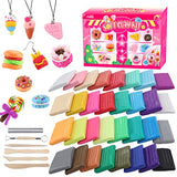 Polymer Clay Kit, Modeling Clay Oven Bake for Kids DIY Gifts Girls Boys Adults and Artists, 32 Colors Baking Molding Clay Set with Tools, Tutorial Book for Christmas Beginner Dessert Decoration