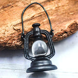 BARMI 1:12 Scale Miniature Dollhouse Retro Portable Lantern Vintage Lamp Miniature Dollhouse Accessories Black