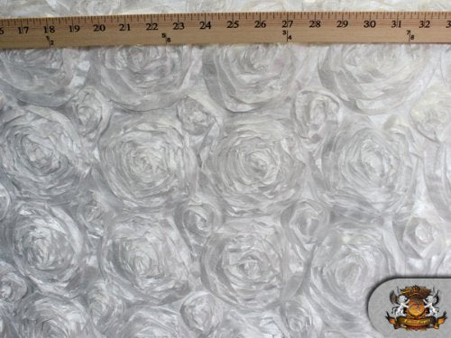 Acrylic Satin Fabric Rosette 58" Wide Sold By The Yard (OFF WHITE)