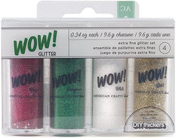 American Crafts 27386 4-Pack WOW Extra Fine Glitter, Christmas 1