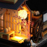 Dollhouse Miniature DIY Cabin Small House Forest Holiday Japanese Style Hut Dollhouse with Dust Cover Without Tools for Romantic Gift (Color Box)