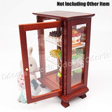 Odoria 1/12 Miniature Corner Curio Cabinet Dollhouse Furniture Accessories, Brown