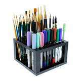 U.S. Art Supply 96 Hole Plastic Pencil & Brush Holder - Desk Stand Organizer Holder for Pens, Paint