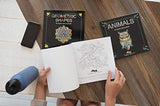 Adult Coloring Books Set - 3 Coloring Books For Grownups - 120 Unique Animals, Scenery & Mandalas