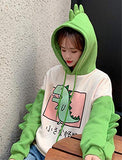 CRB Fashion Womens Teens Animal Anime Cute Emo Dinosaur Cosplay Cartoon Shirt Hoodie Hoody Top Jumper Sweater (Green)