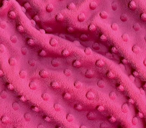 Minky Fabric Dimple Dot HOT PINK / 60" Wide / Sold by the Yard