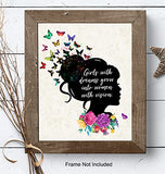 Inspirational Motivational Girls Room Decor - Positive Quotes Sayings Affirmations Wall Art - Toddler Kids Little Girls Bedroom Decor - Encouragement Gifts - Daughter Gifts - Family Wall Decor Poster