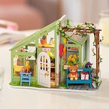 Rolife DIY Miniatures Dollhouse Kit, Miniature Greenhouse DIY Craft Kits for Adult to Build Tiny House Model, Birthday Gift for Friends (Spring Flowers' House)