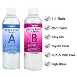 FanAut 30 Ounce Epoxy Resin Crystal Clear for Art, Crafts, Tumblers, Casting and Jewelry Making with 4 Droppers, 2 Sticks,1 Pair Rubber Gloves and 1 Pack of Resin Glitter
