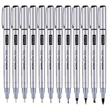 PANDAFLY Micro-Pen Fineliner Ink Pens, Precision Multiliner Pens for Artist Illustration, Sketching, Calligraphy,Technical Drawing, Manga, Anime, Scrapbooking (12 Size/Black)