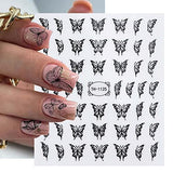 4Sheets Butterfly 5D Stereoscopic Embossed Nail Art Stickers Decals Butterfly Designs for Nails Supply Watermark Black White Colorful Butterflies Nail Art Foils for Nails Design Manicure Tips Decor